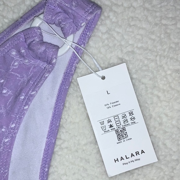 HALARA- NWT Solid Jacquard Bikini Bottom in Light Purple (Large) - Picture 5 of 11